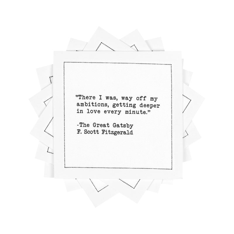 Five Star Napkins Love Quotes, White Cotton Cocktail Napkins, Beverage Napkins, Bar Napkins, Cloth Napkins, Party Napkins, Events, Holidays, Weddings, Birthdays, Disposable, 4.5" x 4.5"- (50x) - Image 1